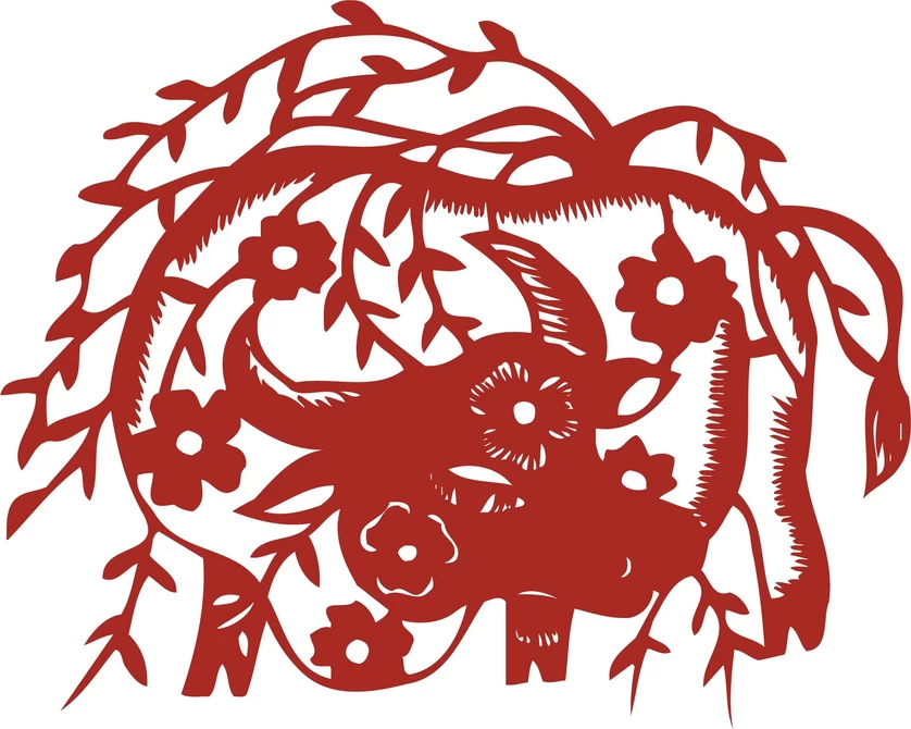 中国风中式传统喜庆民俗人物动物窗花剪纸插画边框AI矢量PNG素材【1553】